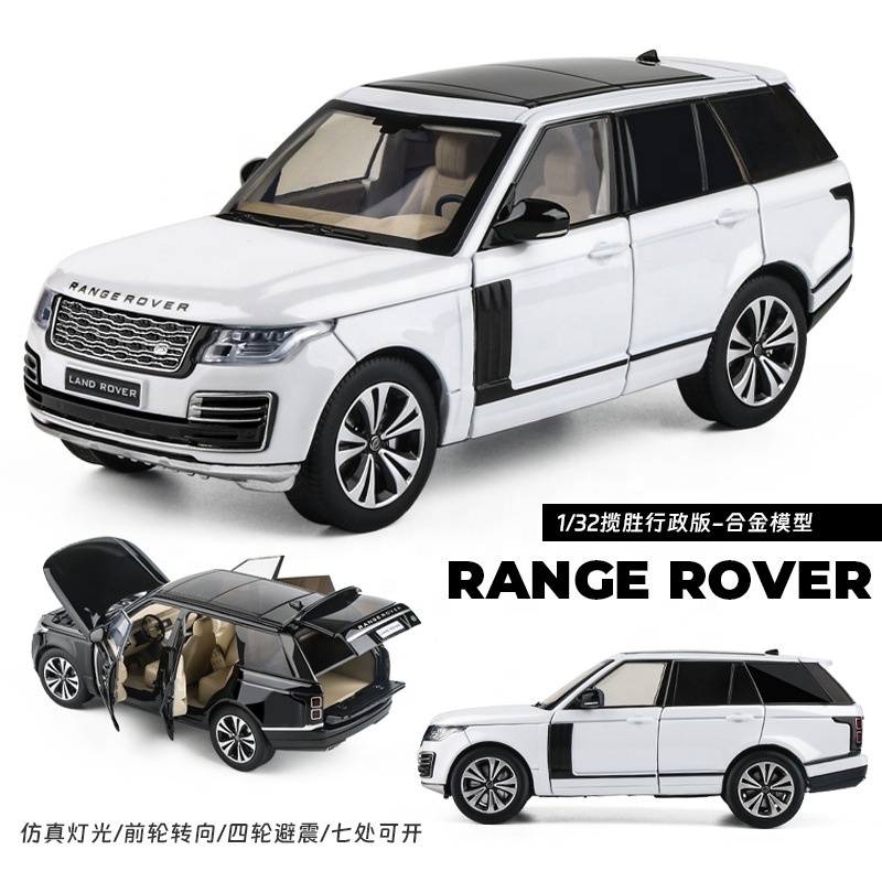 JKM 1/32 Land Rover Range Rover SUV Sport Toy Car Miniature Model Jackiekim Premium Diecast Alloy Light Collection Gift