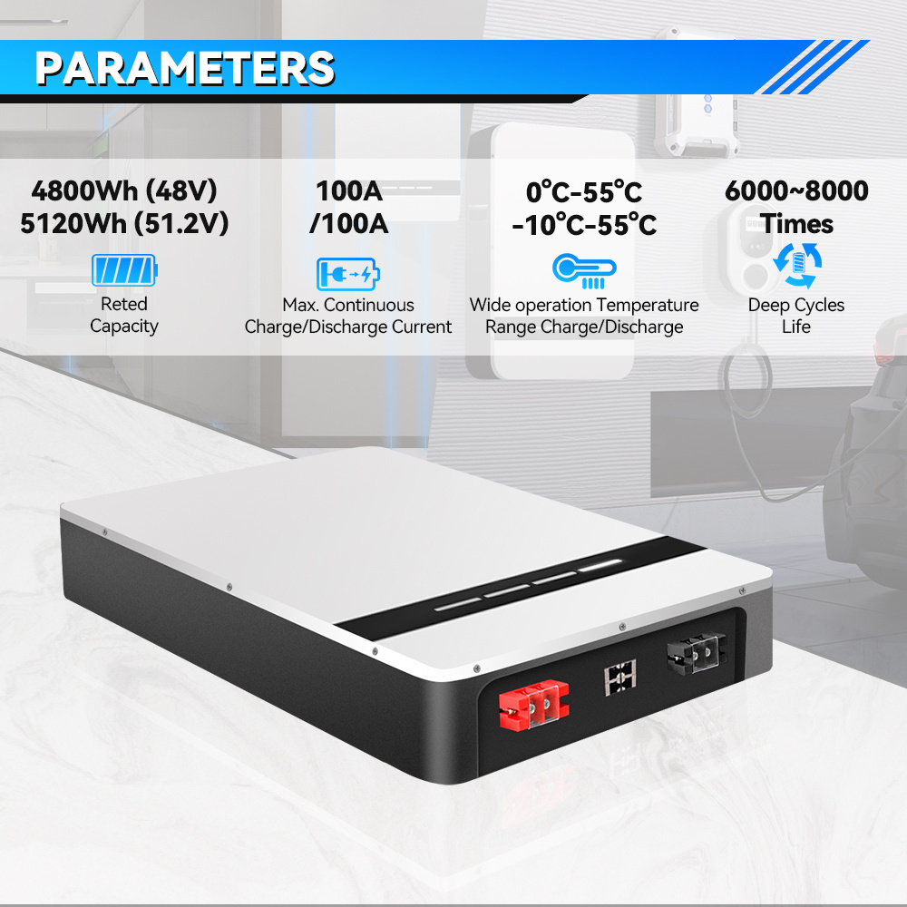 Wholesale Home Battery 48V 5kWh 10kWh 51.2V 100ah 200ah 300ah Lifepo4 Lithium Battery Solar Energy Storage Power Wall Battery