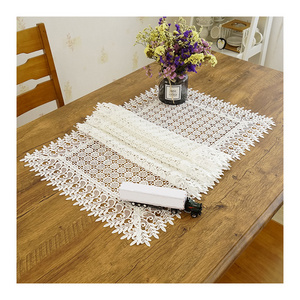 French Tassels Lace Crochet Tablecloth Retro Handmade Macrame Custom Pastoral Tablecloths