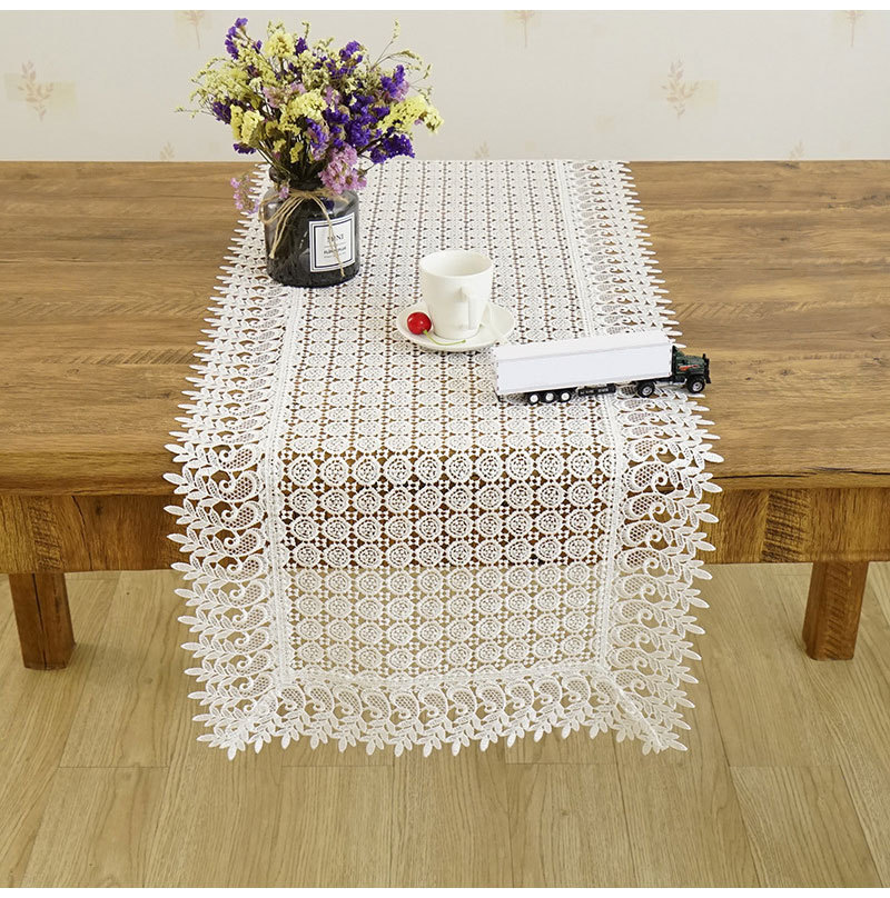 French Tassels Lace Crochet Tablecloth Retro Handmade Macrame Custom Pastoral Tablecloths