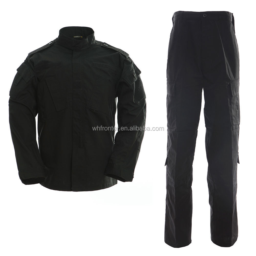 Black Tactical Gear Security Guard Clothing Camouflage Uniform Supplies