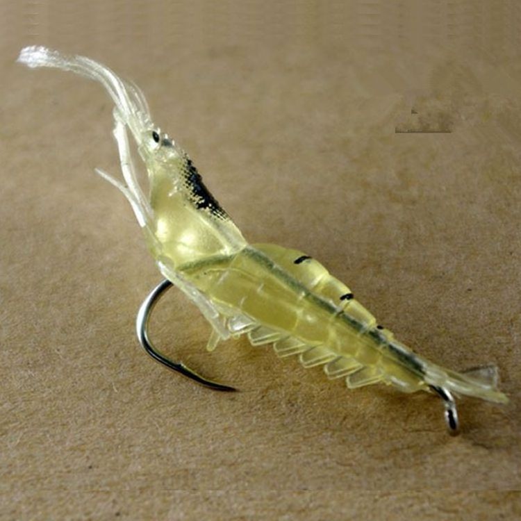 The fishy smell of simulated grass shrimp is effective in attracting fish 4cm soft shrimp glow-in-the-dark shrimp