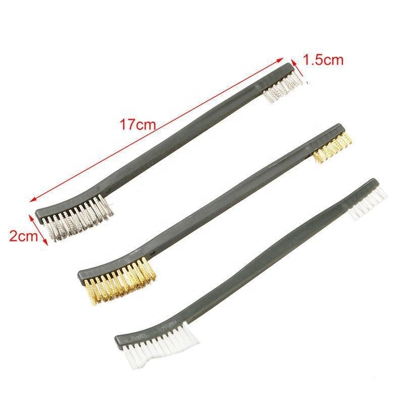 Gun Cleaning Brush Double End Brass Steel Nylon Bristle Brushes