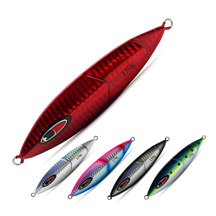 luminous color 150g LED flashlight Eye Slow Jig Deep Sea Metal Lead Jigging Lure for Saltwater