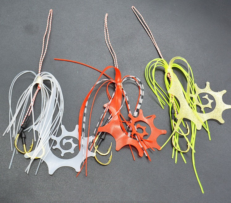 Wholesale  Dragon Style Silicon Skirt Saltwater Fishing Hook For Snapper Jig Fishing Accessories Fishing Material