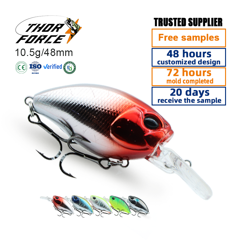 High-quality simulated crank swing floating fishing lure 48mm10.5gABS material hard bait crank bait fishing lure THORFORCE