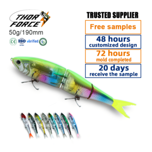 THORFORCE High quality 190mm 50g 3D bionic fish eyes Multijointed Scissor tail bait sinking water fishing bait pencil lures