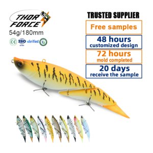 Japanese Style Hard Bait Fishing Wobbler 190mm 55g HVP014 Treble Hook Lure Plastic Pencil Lure Hard Bait Fishing Lure