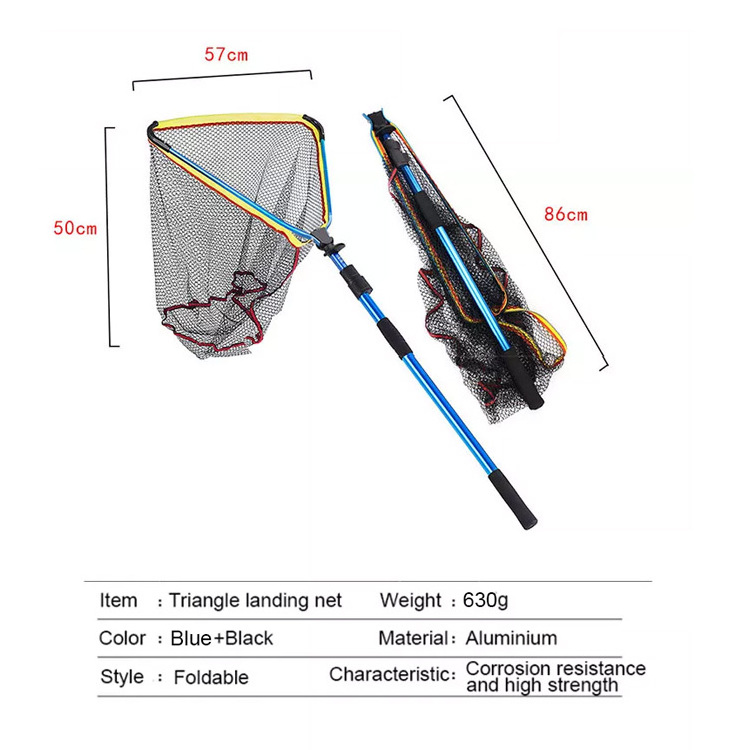 200cm / 79 Inch Telescopic Aluminum Fishing Landing Net Fish Net with Extending Telescoping