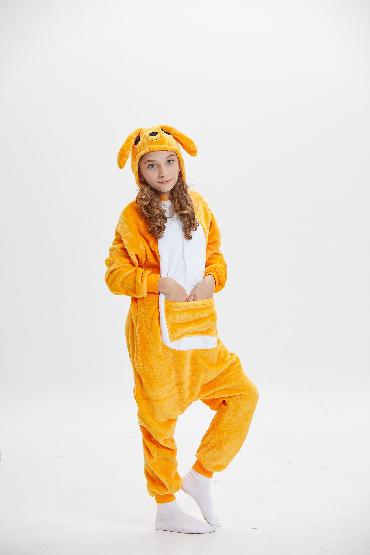 Promotional Customized Plush Anime Cartoon Jumpsuit / One Piece / onesie coral fleece 3D ears patch