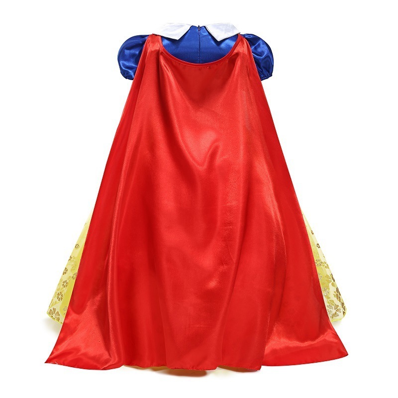 Cosplay belle princess girl dress costume with short sleeve princess dress with cloak