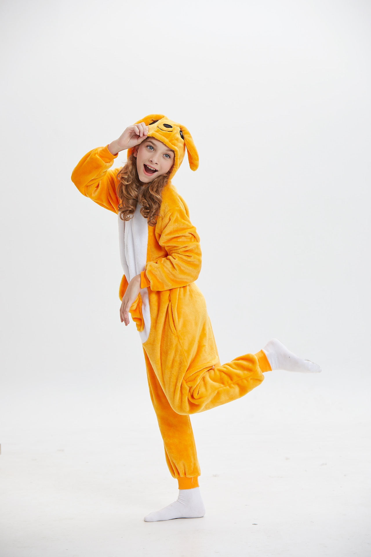 Promotional Customized Plush Anime Cartoon Jumpsuit / One Piece / onesie coral fleece 3D ears patch