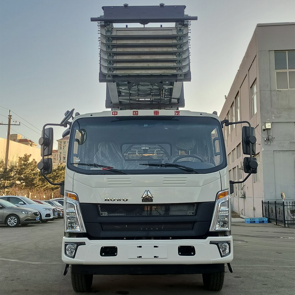 ladder lift truck 45 Meter Hydraulic Truck Mounted Aerial Telescopic Access Ladders Bucket Truck Boom Lift Aerial Manli