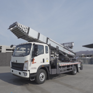 ladder lift truck 45 Meter Hydraulic Truck Mounted Aerial Telescopic Access Ladders Bucket Truck Boom Lift Aerial Manli