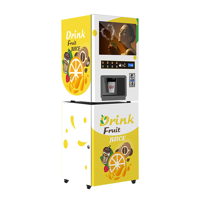 Lcd display coffee vending machine for hot drinks coffee machine 4lanes  with paper cup dispenser