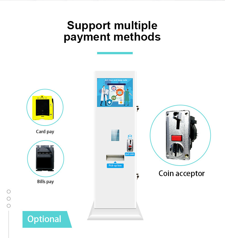 Electronic Touchless Mask Vending Machine for Disposable Masks Cold Rolled Steel Sheet Distributeur Automatique De Masques