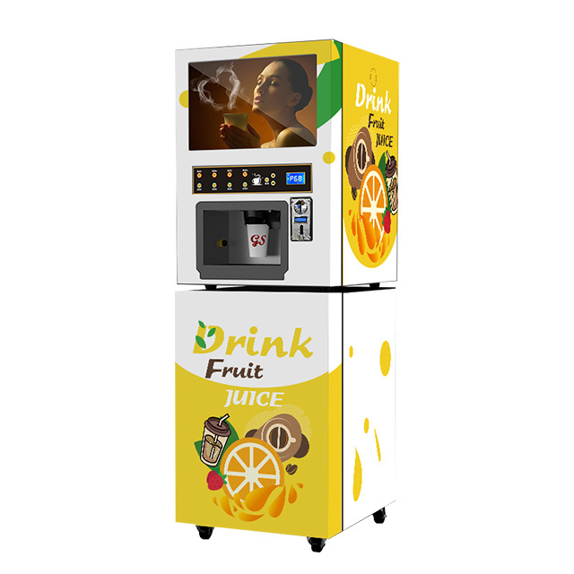 Lcd display coffee vending machine for hot drinks coffee machine 4lanes  with paper cup dispenser