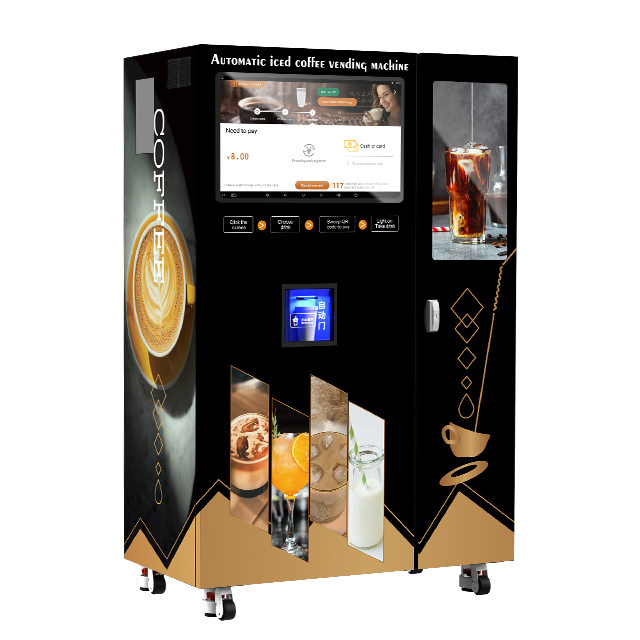 Indoor and Outdoor Fully Automatic Juice, Milk Tea, Iced Coffee Vending Machine For Malls and Supermarkets