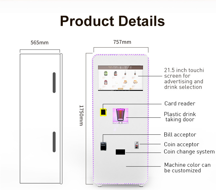 GS Fully Automatic Protein Shake Vending Machine Coffee Robot Kiosk Vending Machine