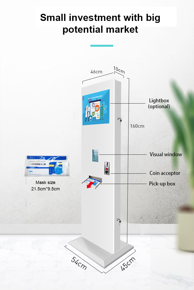 Electronic Touchless Mask Vending Machine for Disposable Masks Cold Rolled Steel Sheet Distributeur Automatique De Masques