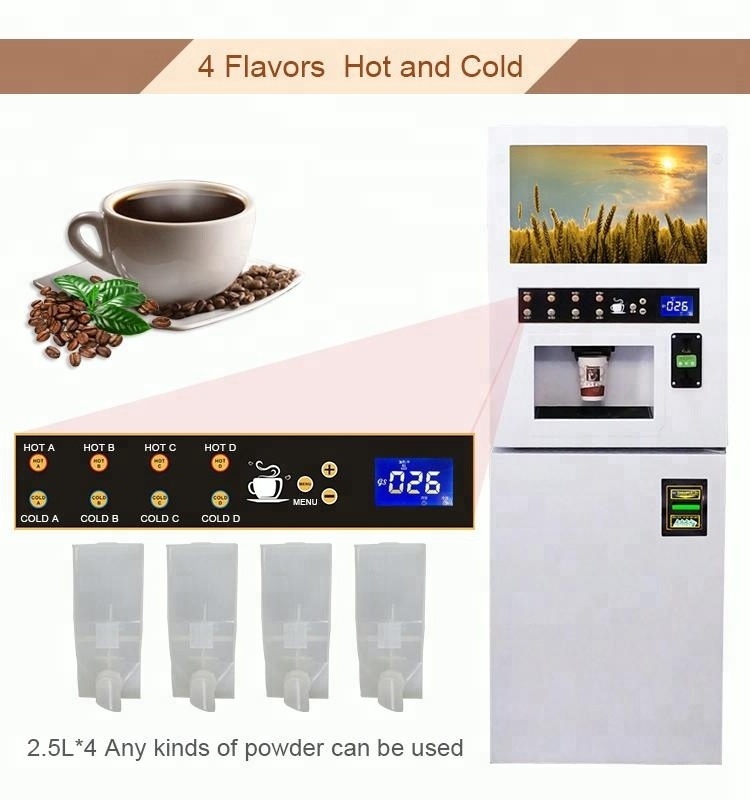 Coffee machine Automated coffee machine bean bubble tea manufacturing premixed based tea coffee vending machine