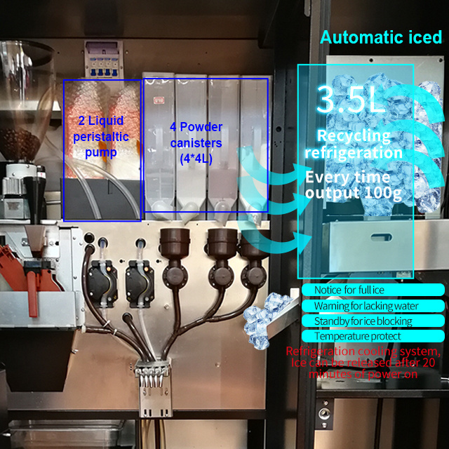 Indoor and Outdoor Fully Automatic Juice, Milk Tea, Iced Coffee Vending Machine For Malls and Supermarkets