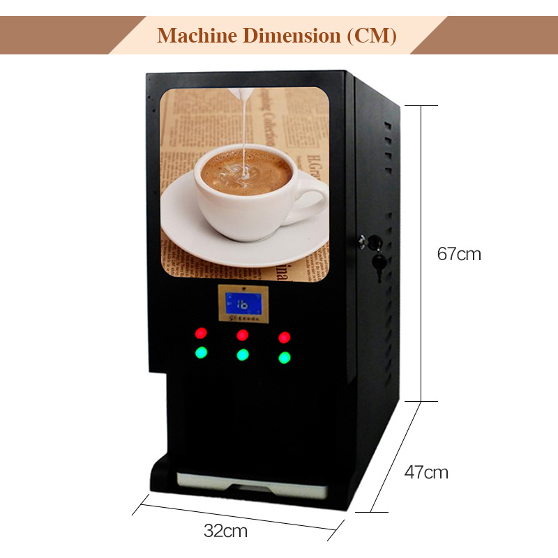 Commercial Smart Coffee Maker Hot And Cold Coffee 3 Flavors Small Coffee Vending Machine