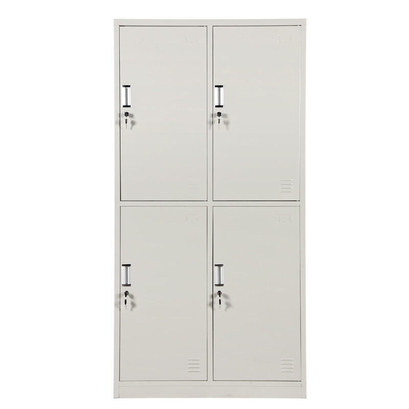 2023 Stainless Steel Metal Locker 4 Door Metal Wardrobe Cabinet For Clothes 4 Section For Sale