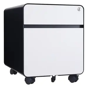 Modern Style Round Corner Office Lockable File Storage Drawer Cabinet Metal Small Box Drawer With Mobile Pedestal