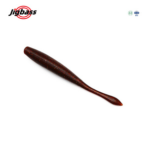 JIGBASS 120MM 9.7G Soft Straight Pin Tail Sub Soft Bait Swing Worm Double Hidden Hook Trough Fishing Lure