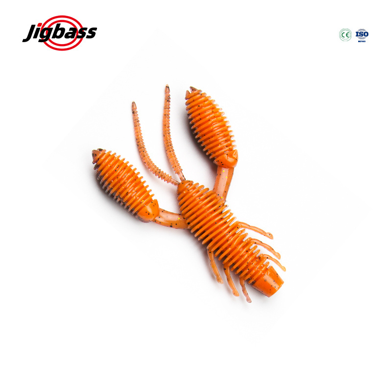 JIGBASS 80mm 8g New Vivid Swinging Circular Shrimp Pincers Shrimp Soft Swimming Bait Artificial Grub Bass Worm Lure