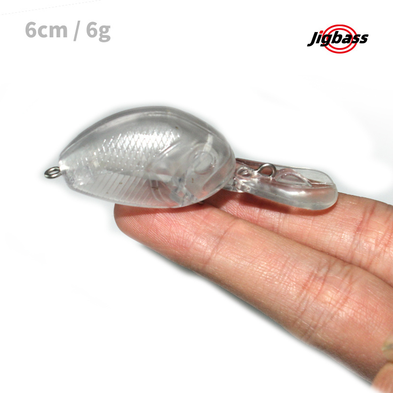 JIGBASS CF01 CFMP12 6cm 6g Artificial Topwater Crankbait Unpainted Lure Blank Square Bill Crank Topwater Swimbait