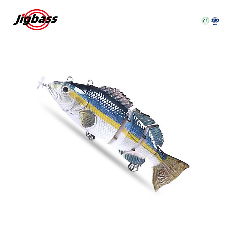 JIGBASS 14cm 53g Lifelike USB Rechargeable Electric Propeller Multi Jointed Section Swimbait Freshwater Pike Fishing Lure