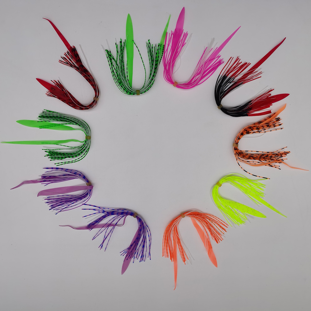 12cm 30+1 Strands Skirts Silicone Jig Fishing Wire Bait Buzzbaits Spoon Skirts Fly Tying Silicone Skirt Material