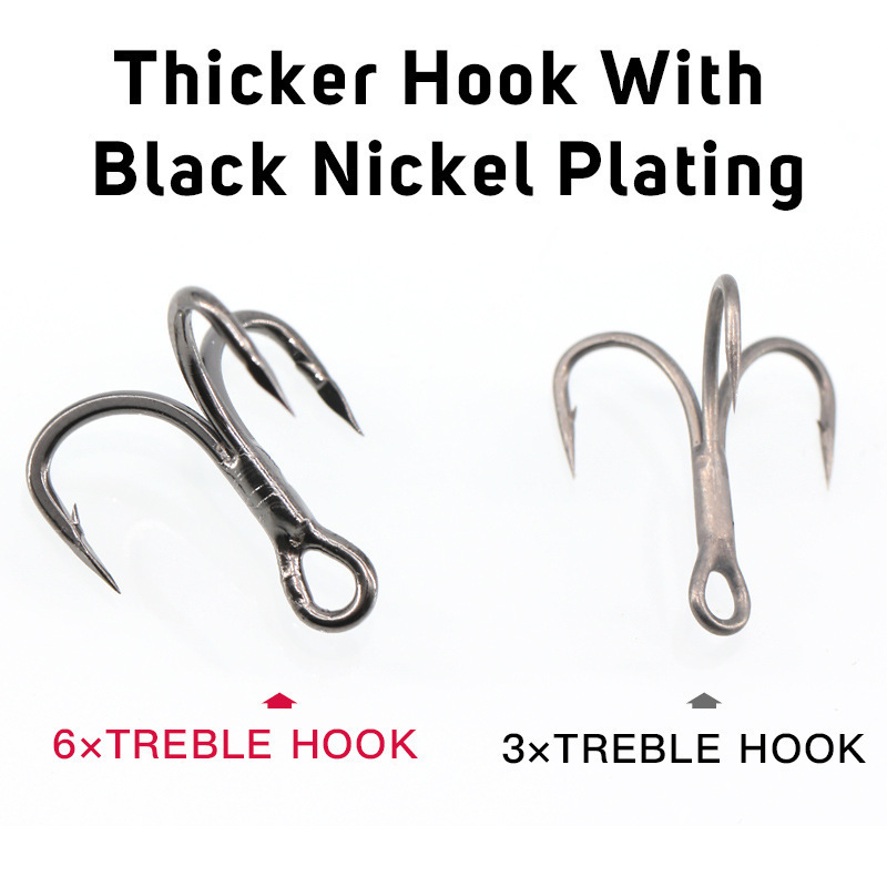 Wholesale Super Strong 8# 6# 4# 2# 6x Hook High Carbon Steel Alloy Steel Fishing Treble Hooks Matt Tin Treble Hooks