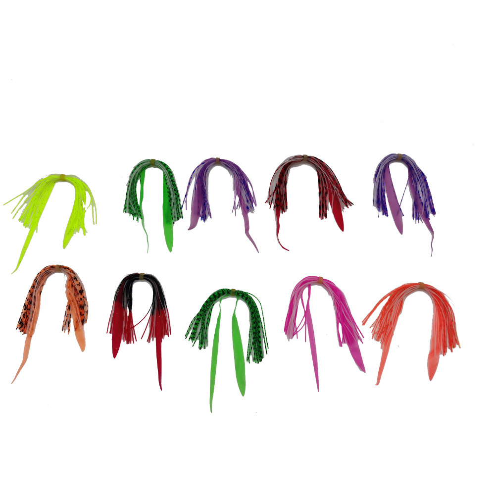 12cm 30+1 Strands Skirts Silicone Jig Fishing Wire Bait Buzzbaits Spoon Skirts Fly Tying Silicone Skirt Material