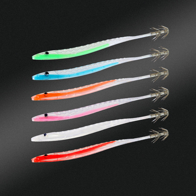 14cm3.7g Lure bait luminous squid bait hook 18cm 4.3g  eel sea fishing soft bait squid hook set Fishing Hook Octopus