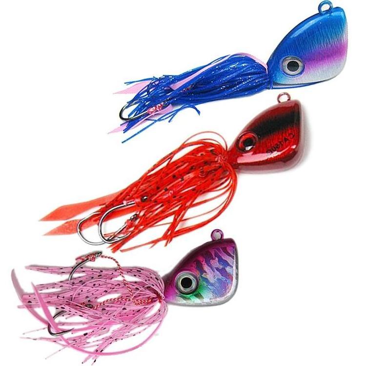 New OEM high quality silicone silk skirt metal jig sea heads baits fishing hard lure