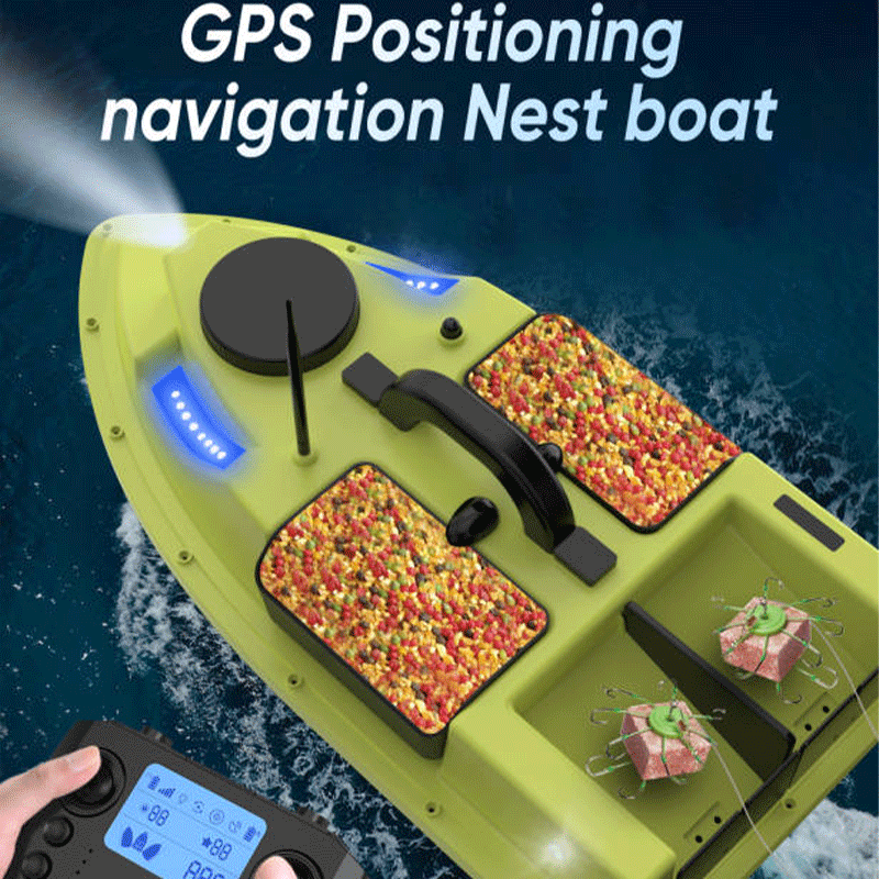 GPS 5200mAH 12000mAH New Design 500m Night Light 3 hopper Fish finder RC Distance Auto RC Remote Control Fishing Bait Boat