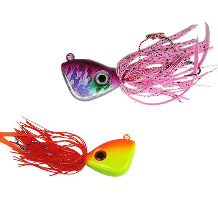 New OEM high quality silicone silk skirt metal jig sea heads baits fishing hard lure