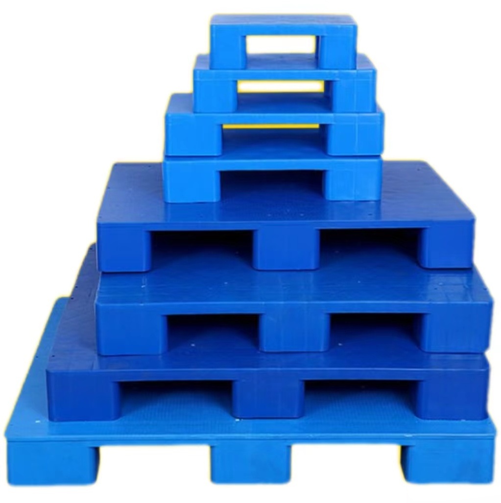 Blue pallet warehouse industry reinforced flat racking cheap plastic pallet for sale