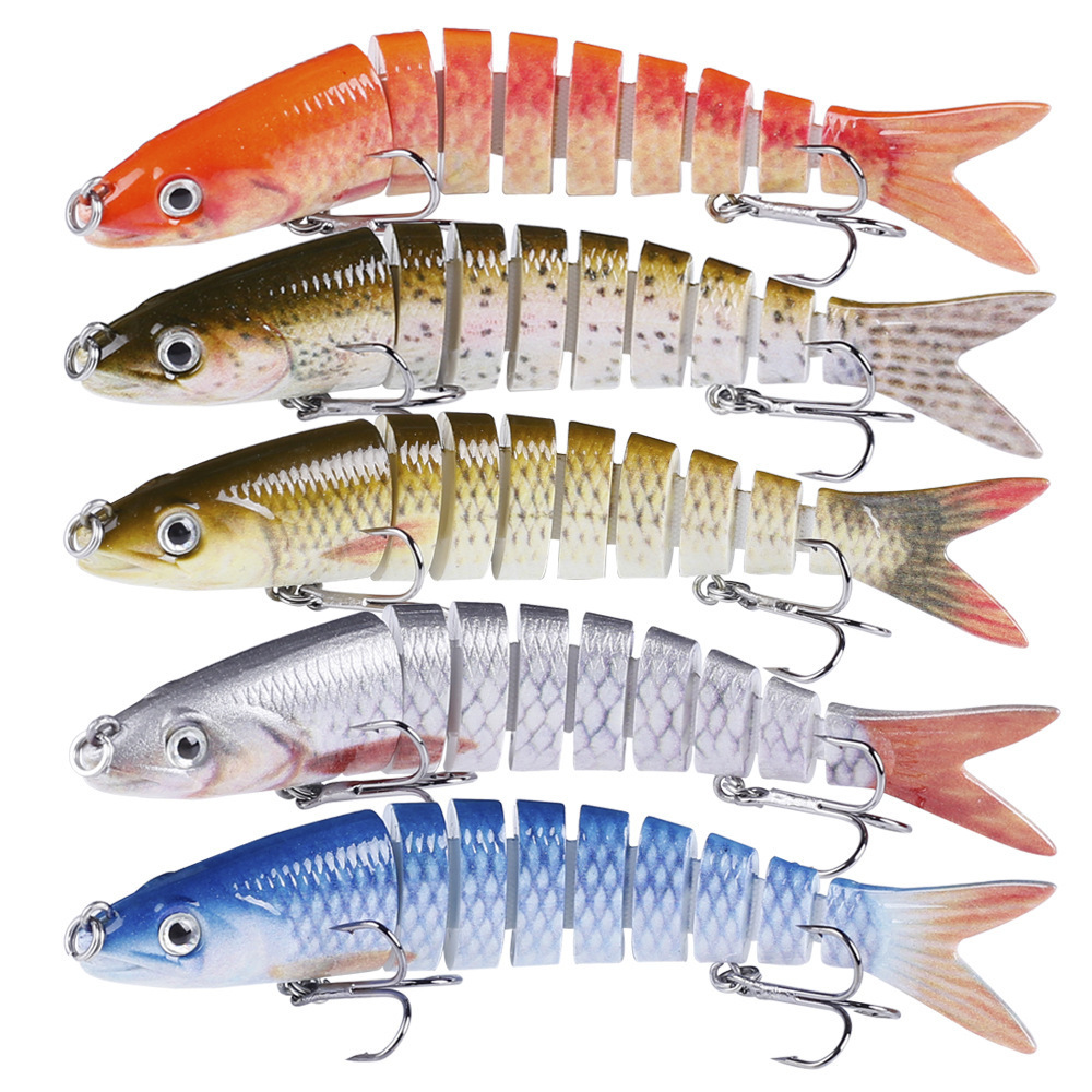 10CM 10G Lifelike Swimming Action Jointed Swimbait 9 Segments Sinking Trolling Lure Hard Bait Trout Multi Jointed Fishing Lures