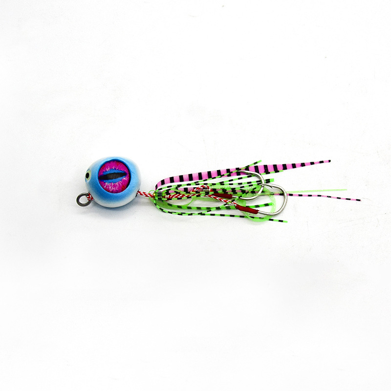 40g-200g Deep Sea Jigging Metal Slow Jig Head With Rubber Skirts Luminous Glow Japan Salt Water Marlin Inchiku