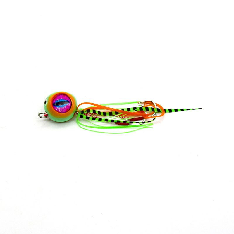 40g-200g Deep Sea Jigging Metal Slow Jig Head With Rubber Skirts Luminous Glow Japan Salt Water Marlin Inchiku