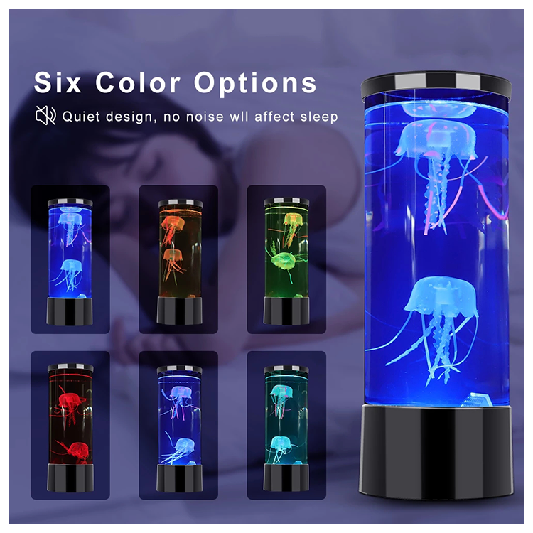 Custom Jellyfish Lamp Bedside Night Light Color Changing Jellyfish Tank Aquarium Led Relaxing Mood Lights Lava Lamp Kids Gifts