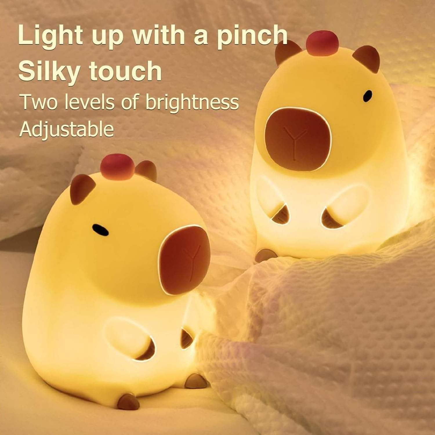 Desk Decoration Lamp Bedroom Lamp Rechargeable Silicone Animal Kids Baby Night Light Cute Nursery Lamp Capybara Night Light