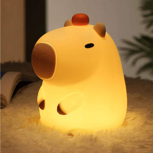 Desk Decoration Lamp Bedroom Lamp Rechargeable Silicone Animal Kids Baby Night Light Cute Nursery Lamp Capybara Night Light