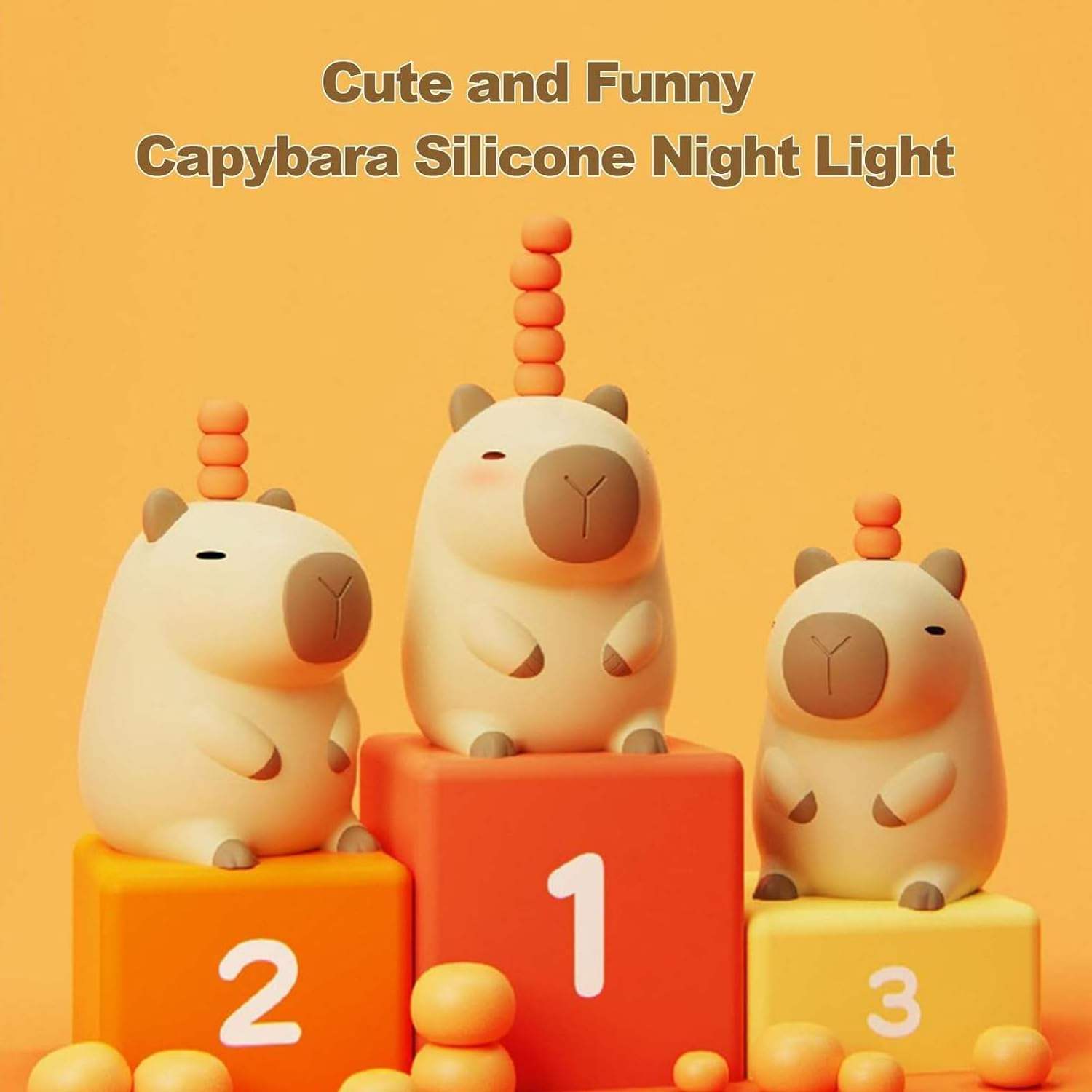 Desk Decoration Lamp Bedroom Lamp Rechargeable Silicone Animal Kids Baby Night Light Cute Nursery Lamp Capybara Night Light