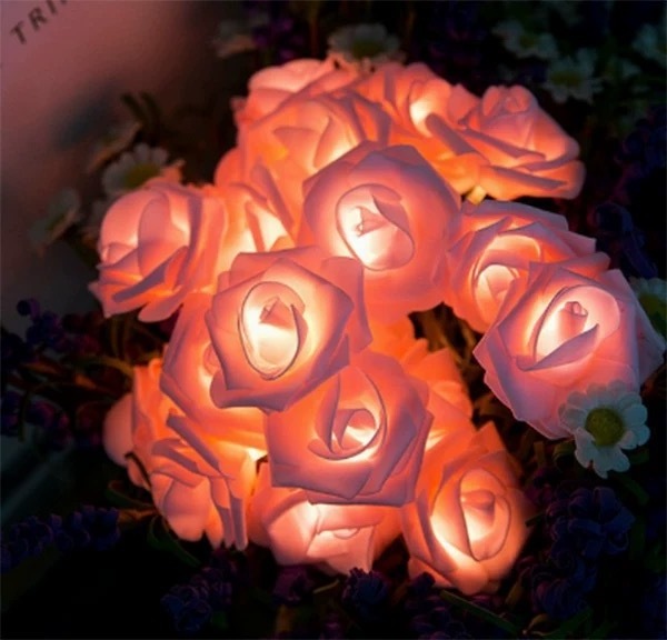 Wholesale European Table Lamp Rose Flower Light 10 20 40 LED Night Desk Light For Home Wedding Party Decor