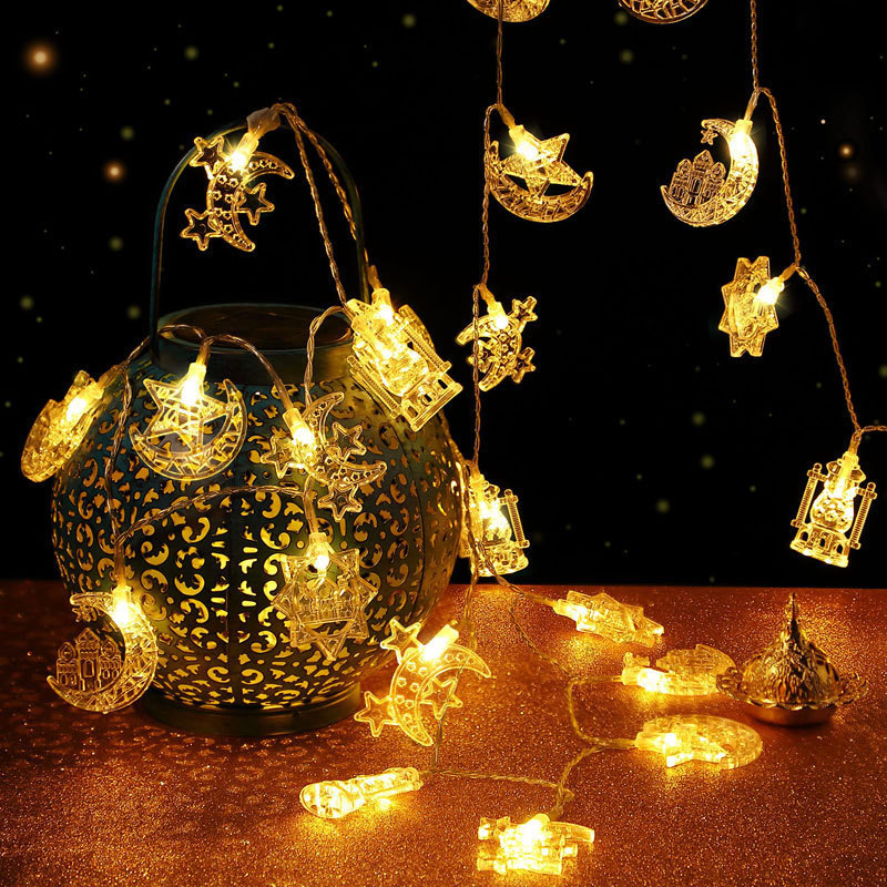 3m 20 Lights Castle Islam Muslim Eid Mubarak PVC Battery Operated Led Fairy String Light Diwali Decorations for Home